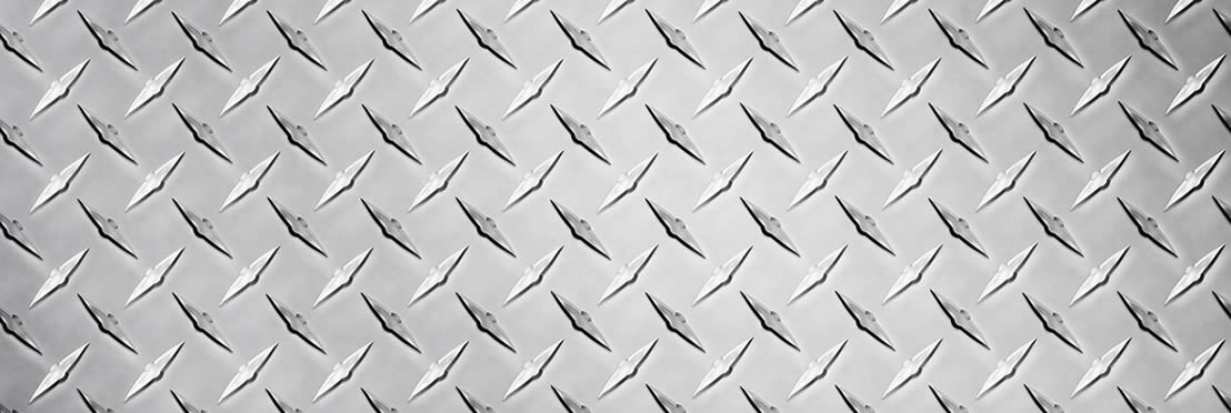 A piece of galvanized diamond pattern checker plate.