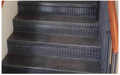 Lentil texture checker plate is used in building stairs.