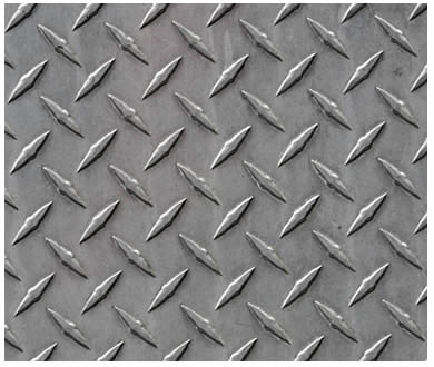 Checker plate with diamond shape texture.