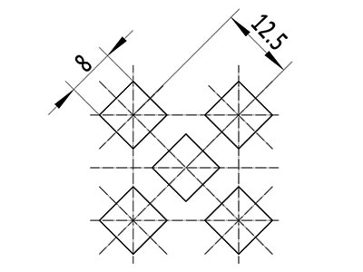 M-arrangement of CD holes perforation CD8 M12,5.