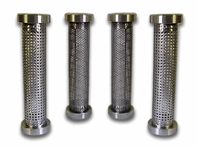 There are four perforated tubes with flanges and round holes.