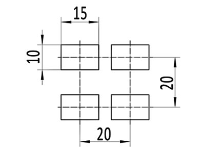 U-arrangement of slot holes perforation LC10 × 15 U20.