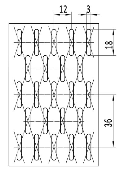 Z-arrangement of slot holes perforation, orientation 2.